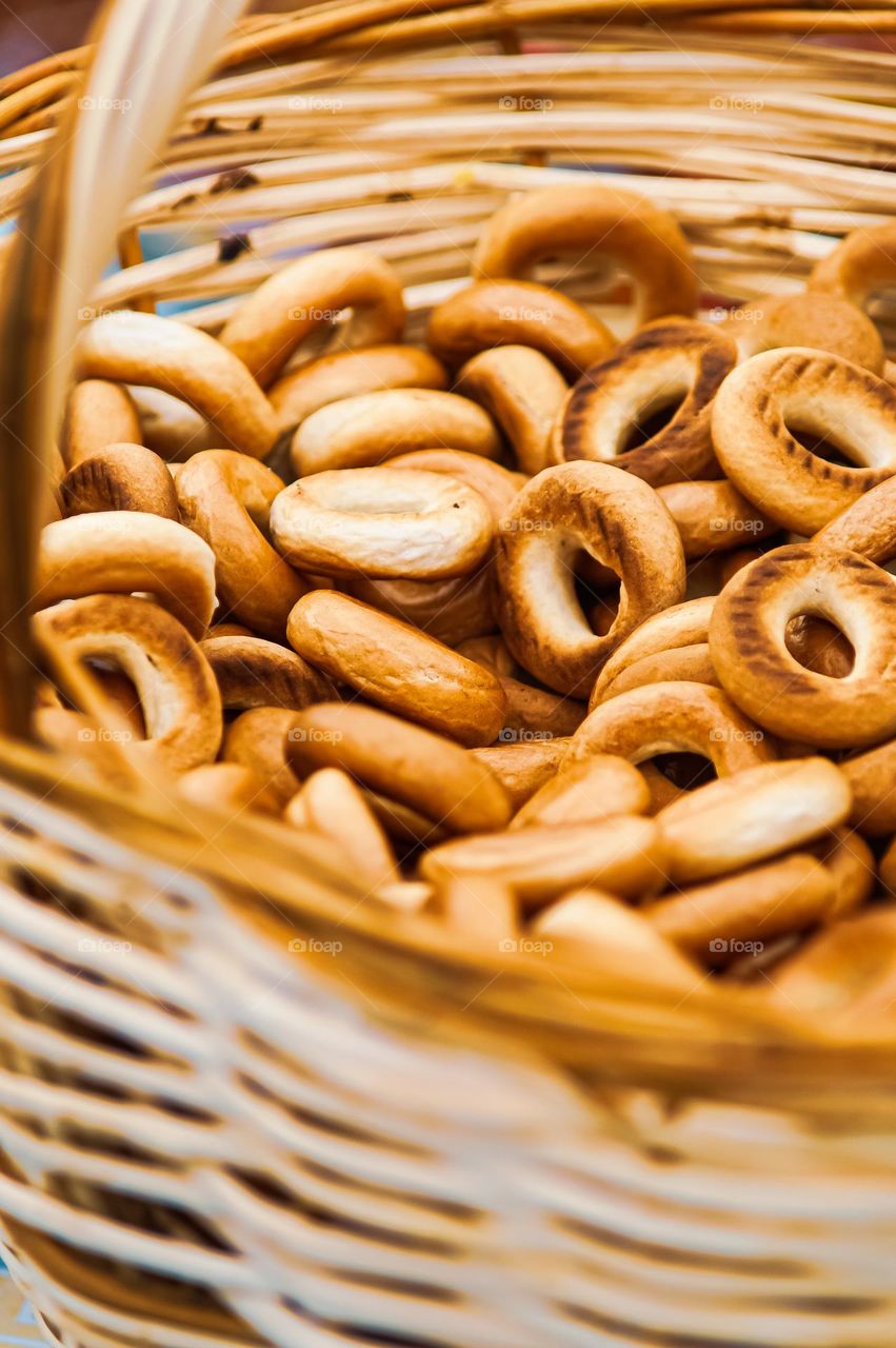 Basket with pretzels