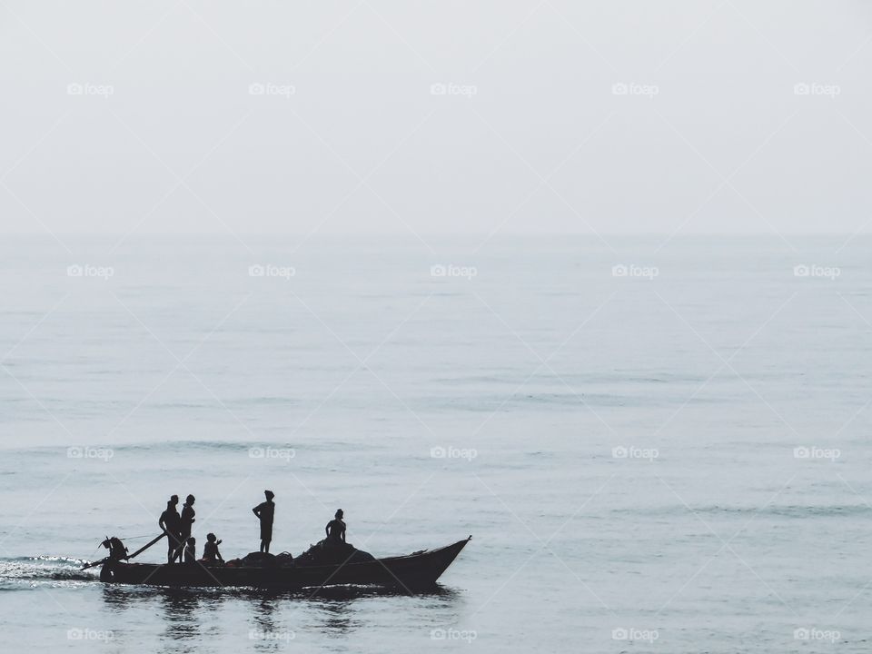 Fisherman sailing