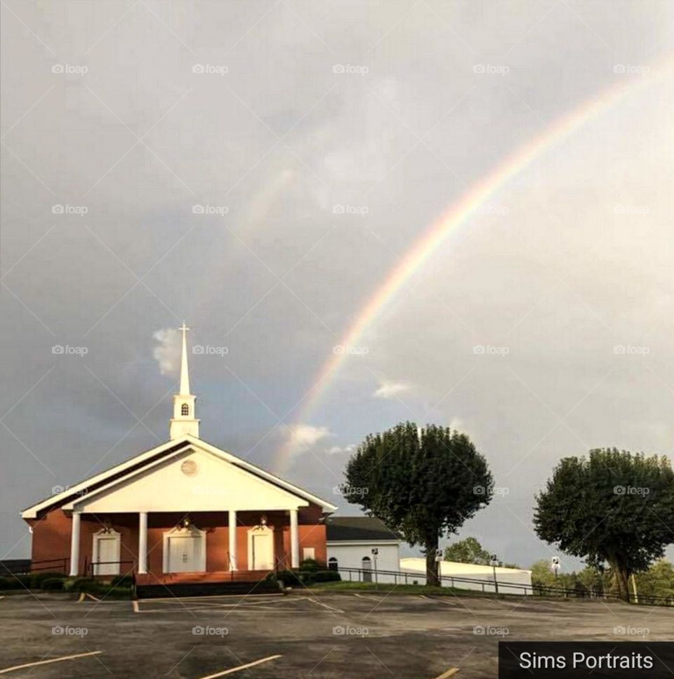 Heaven let your light shine through #rainbow #church