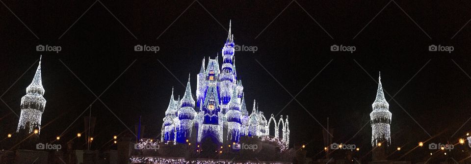 First time going to Disney at 21 years old, and Elsa set the castle in ice!