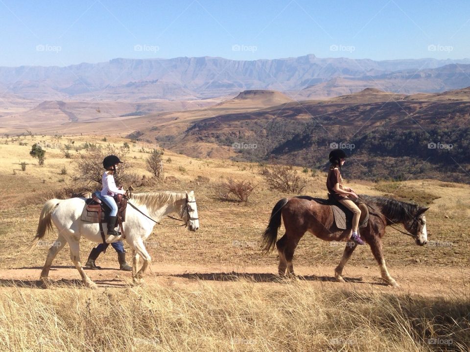 Horse ride in the Drakensberg mountains