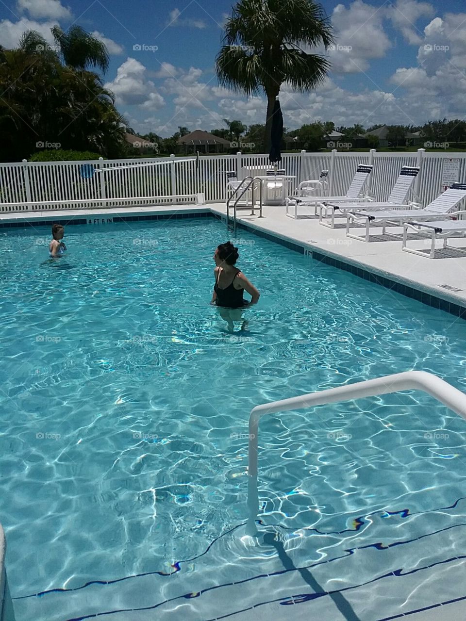 Beautiful pool outdoors with my girl.