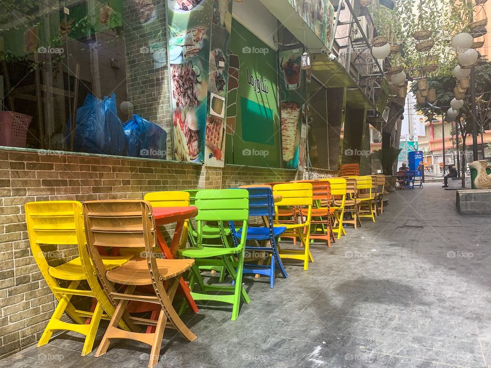 Colorful chairs - Amman, Jordan 