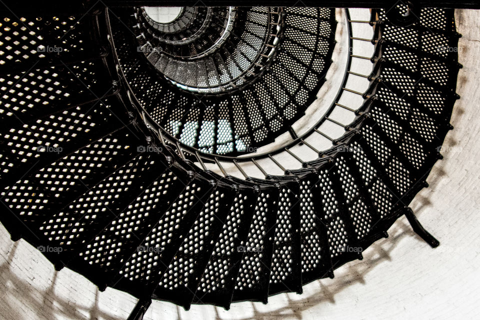 Spiral staircase . Black and white spiral staircase 