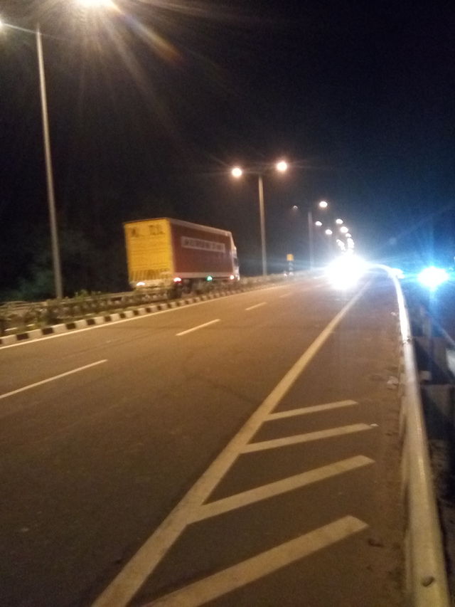 a road with heavy load