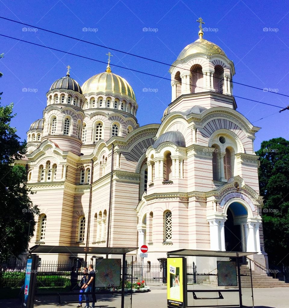 Secessionist protestant church in Riga Lituania. UNESCO heritage list