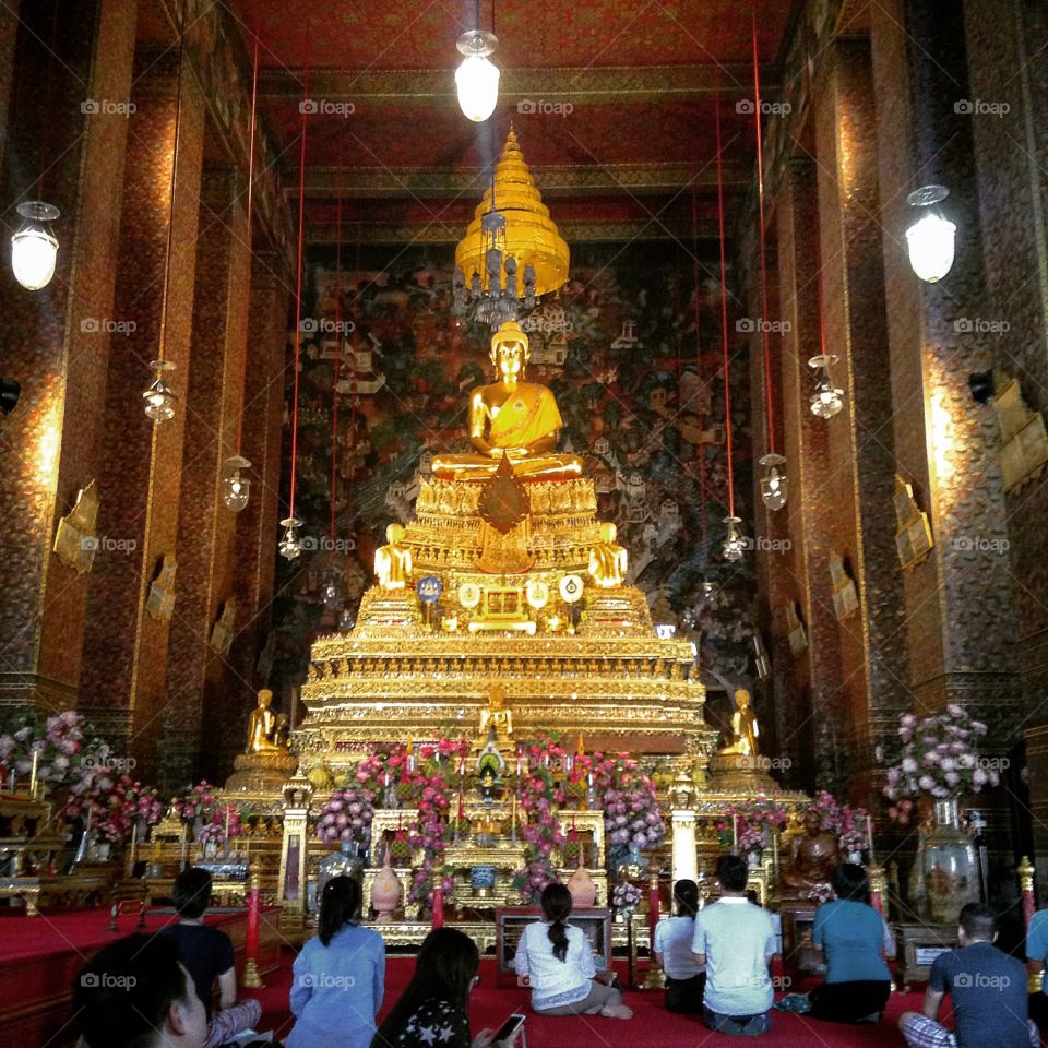 Inside a Buddhist temple, Ayutthaya, Thailand