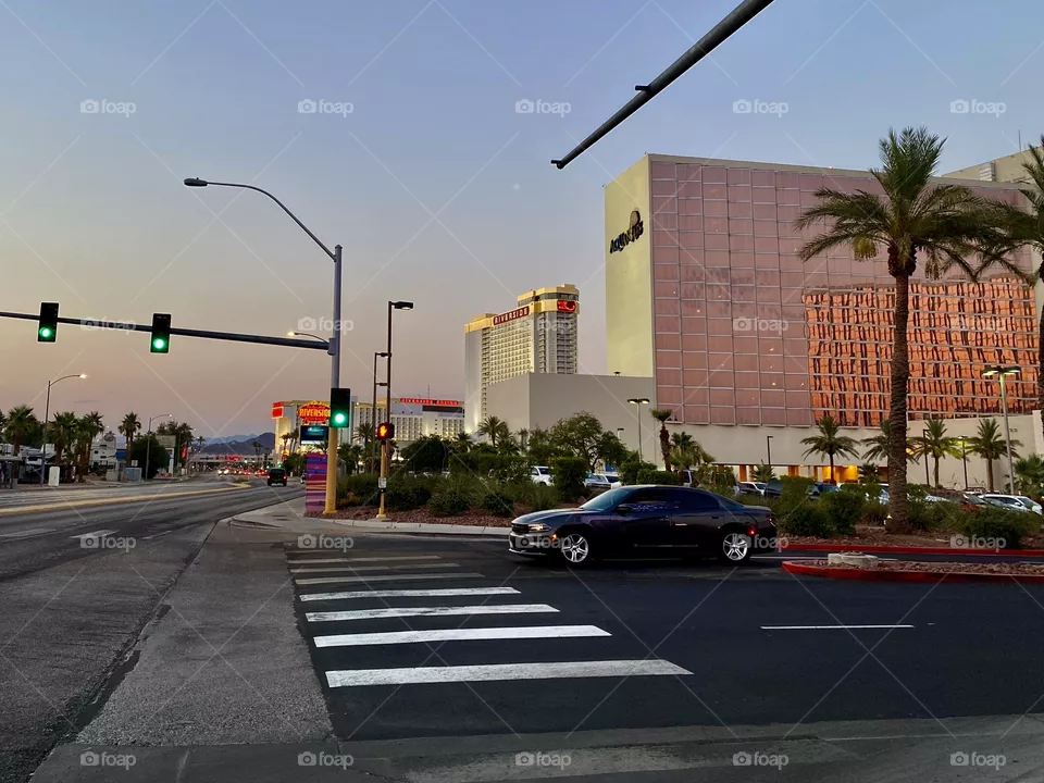 Sunset on Casino Drive in Laughlin Nevada 