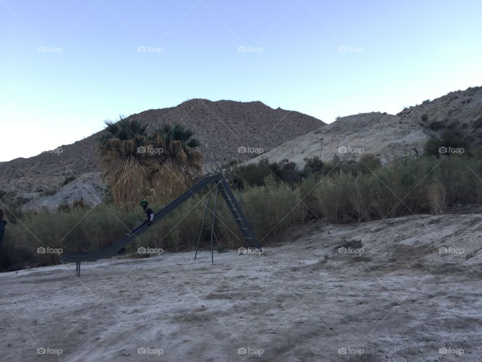 A slide in the desert.