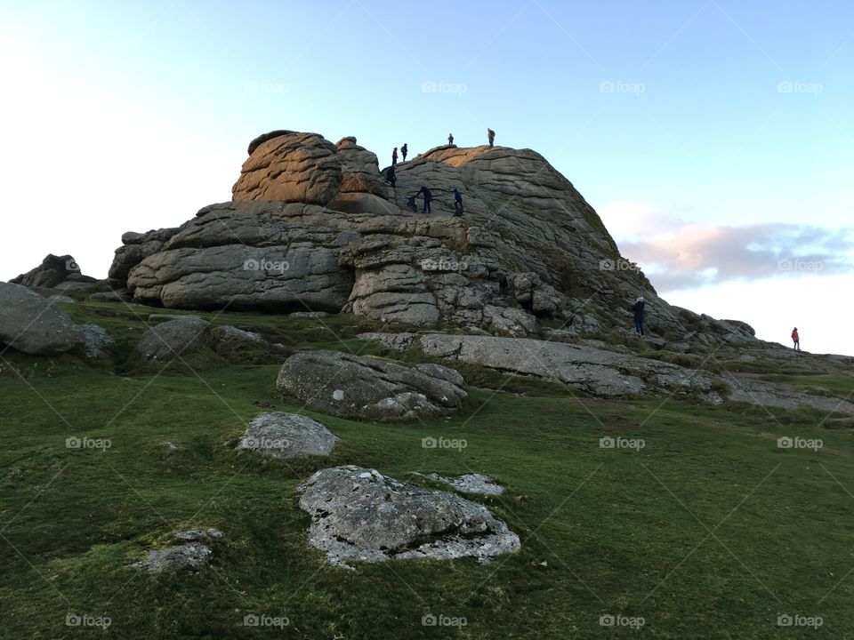 Haytor, Dartmoor, in late afternoon autumn sunshine.