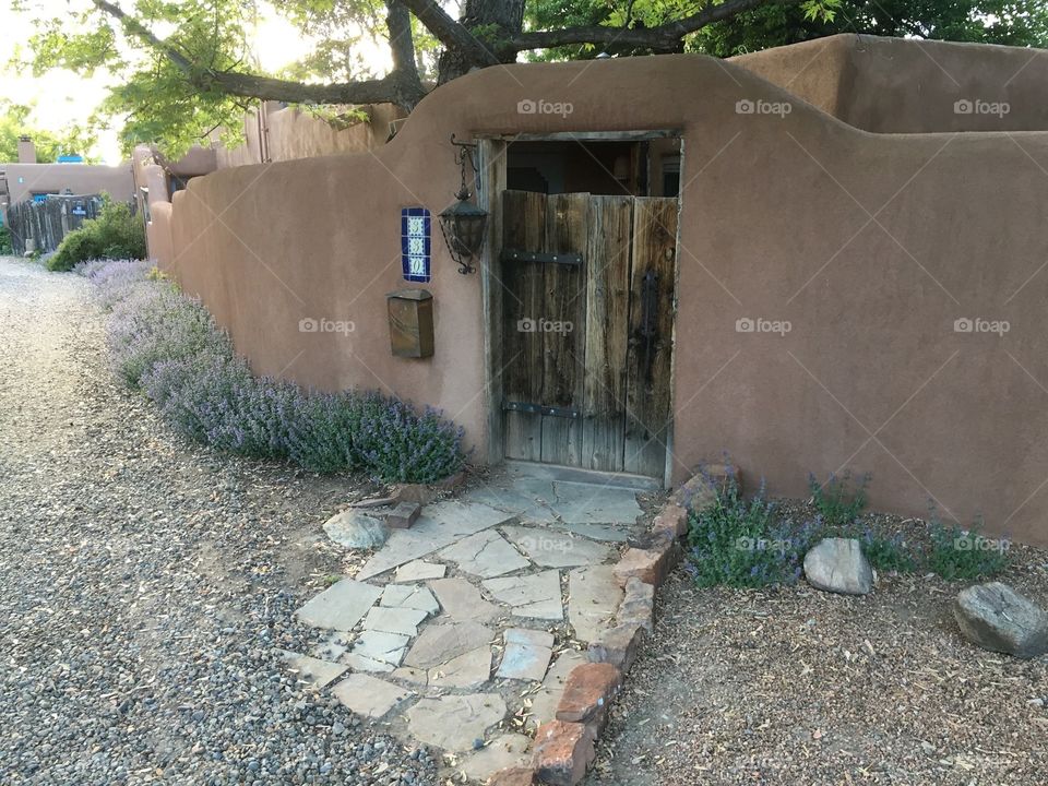 Adobe Fence and Gate in Santa Fe 