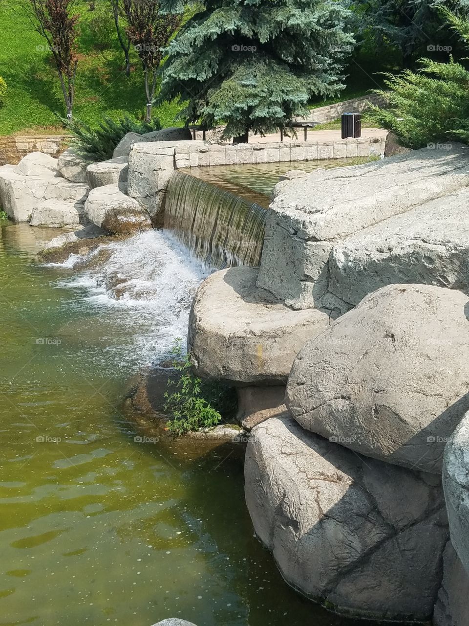 a waterfall in the dikman vadesi park in Ankara Turkey