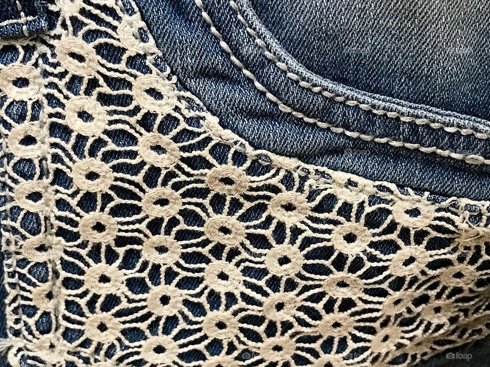 Lace on denim