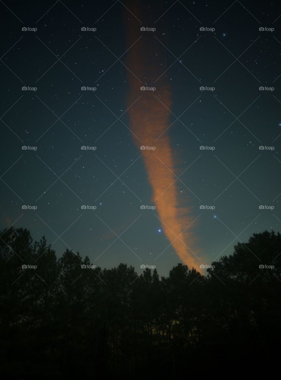 start evening...with sunset colored clouds..