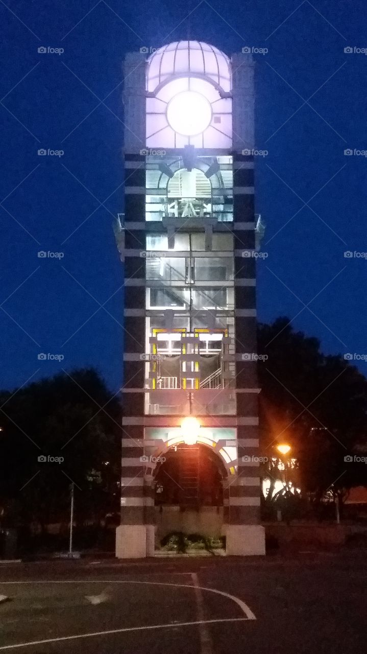 click tower at night