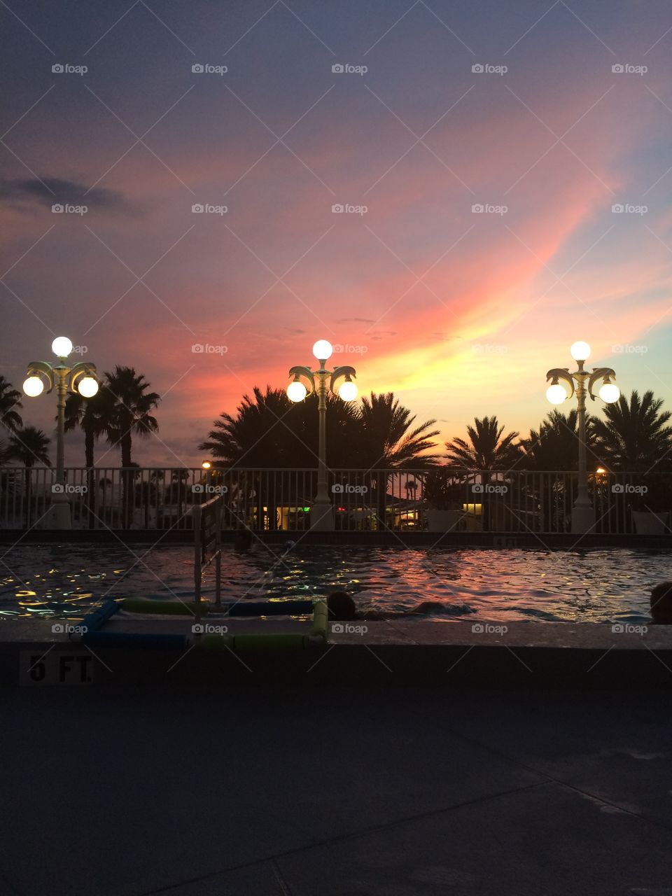 Sunset, Water, Beach, City, Evening