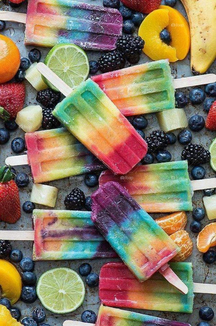 Refreshing Colourful Ice Creams