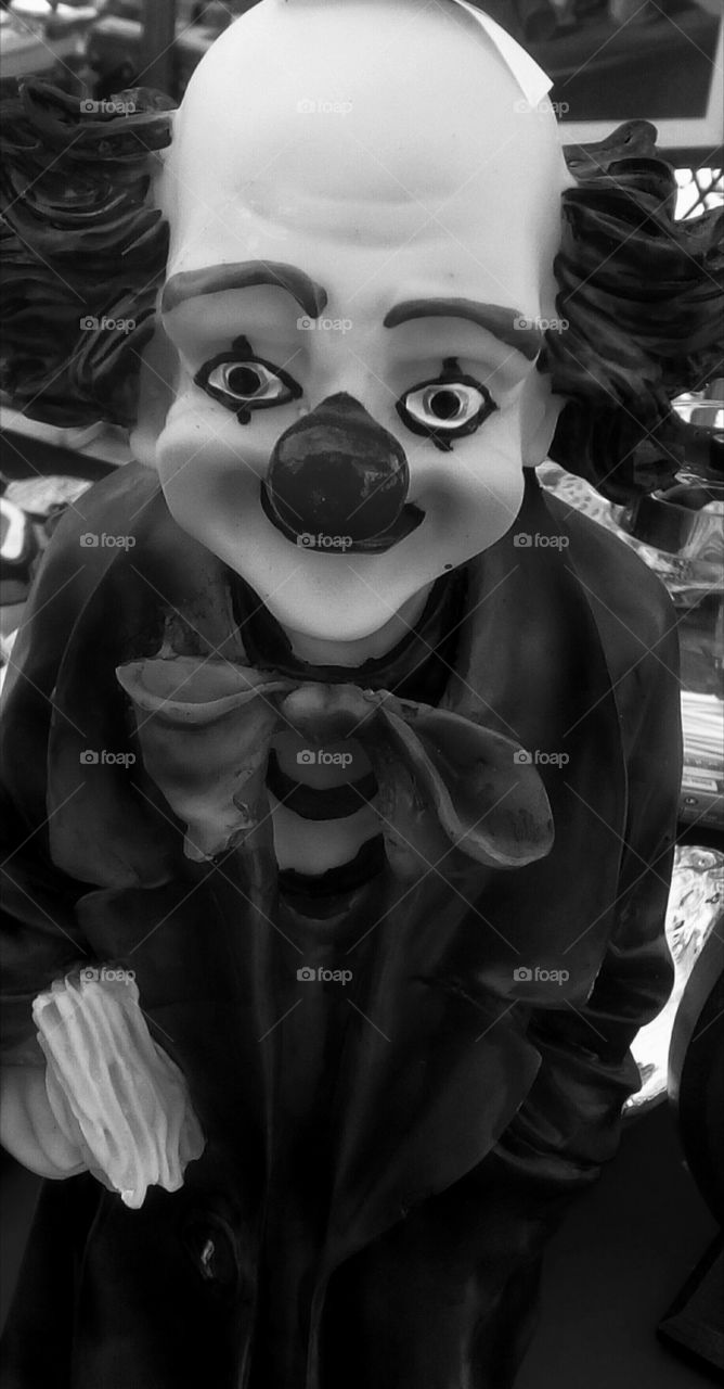 Clown in monochrome