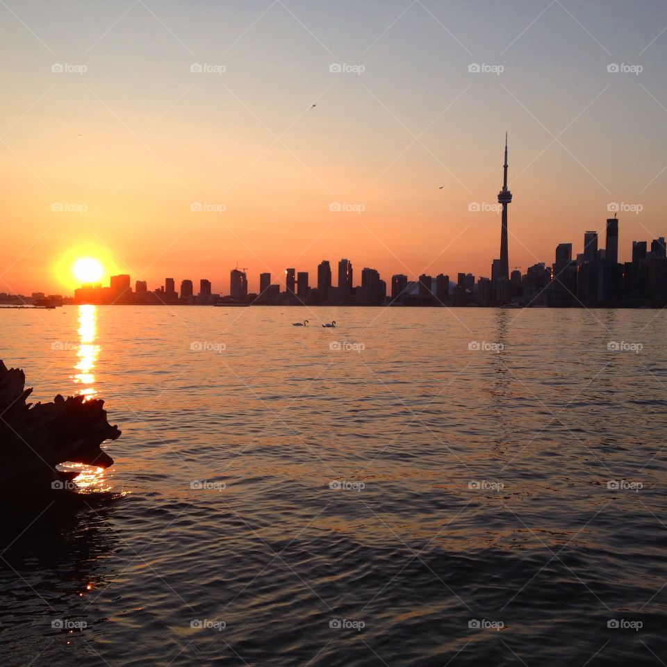 Toronto skyline sunset
