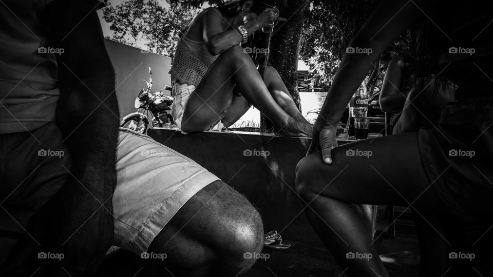 Sensual, pernas de mulheres.