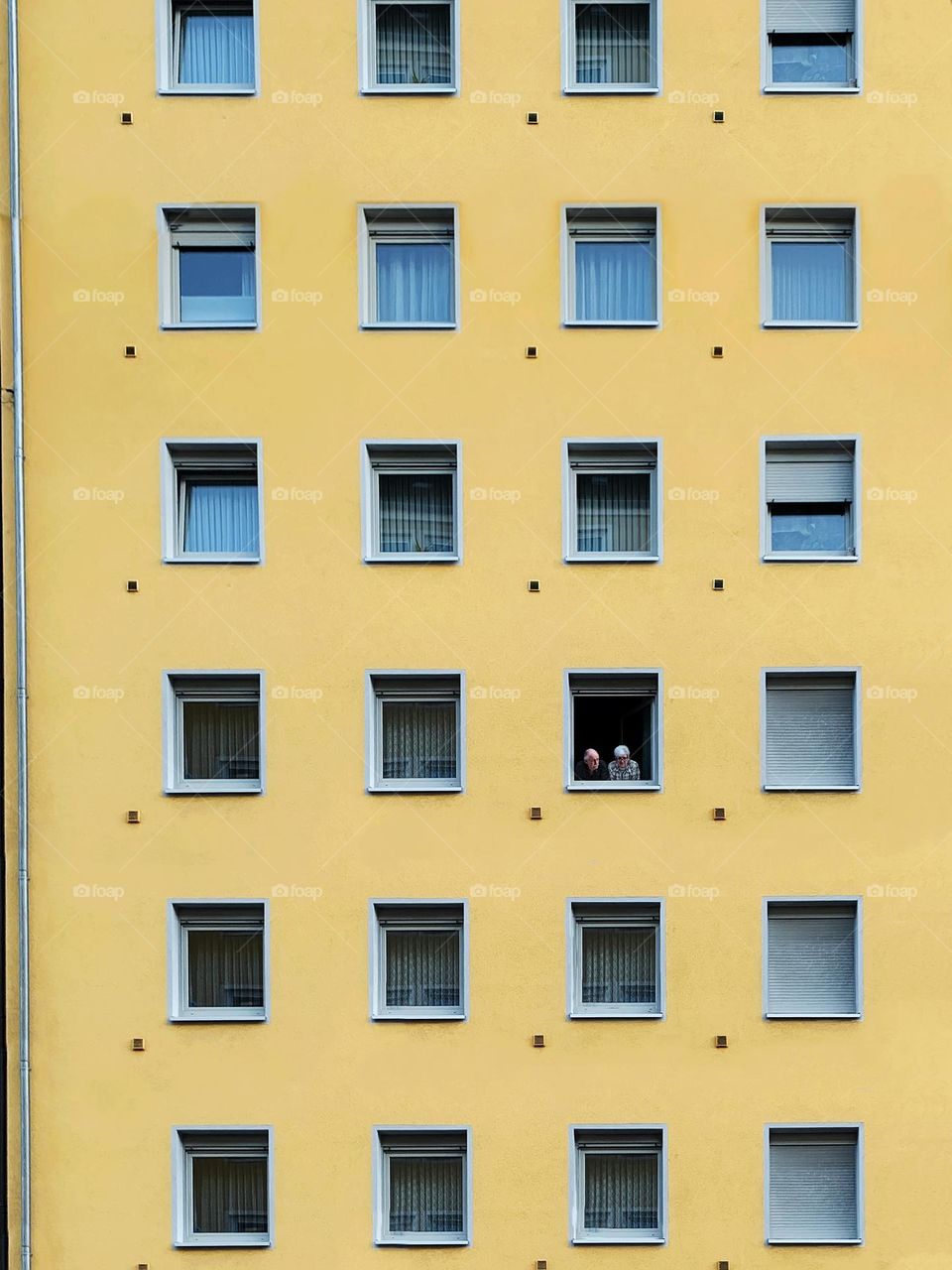 Bright and colorful boost yellow architecture 