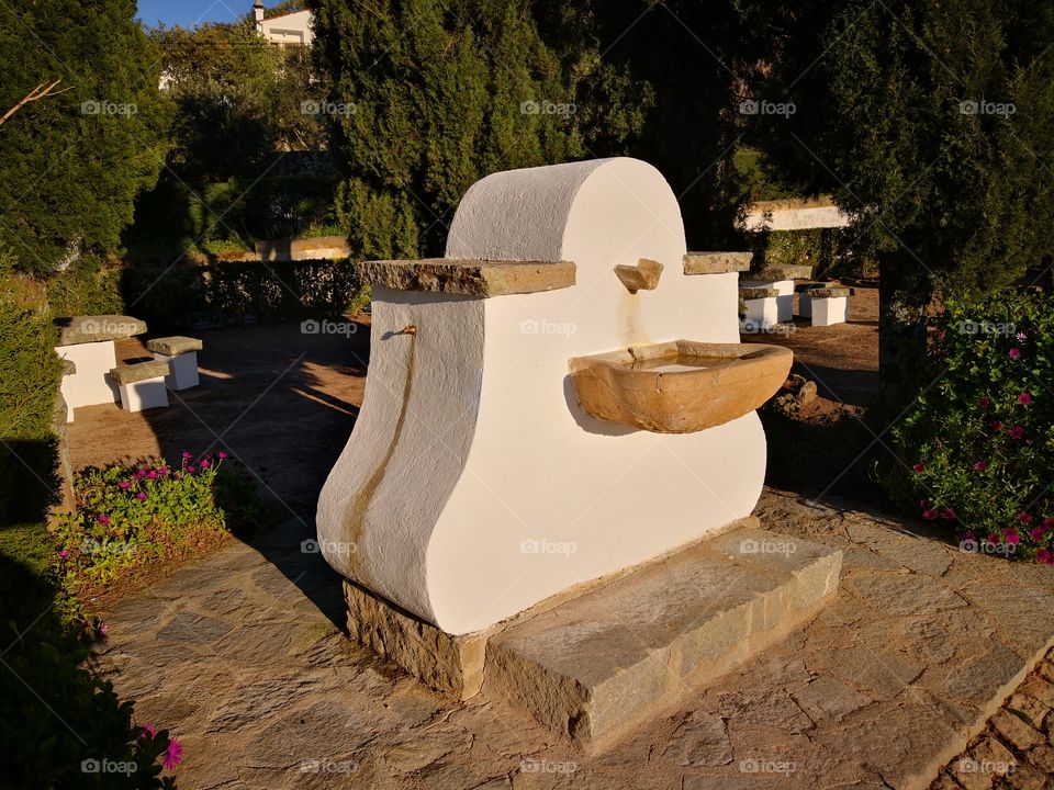 Fountain, Garden, Penedo Monteiro, Castelo de Vide, Portugal