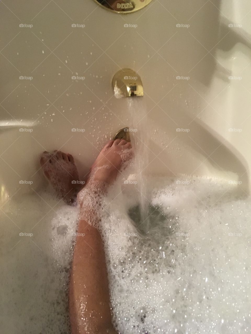 Bubble bath time.  Time to relax.