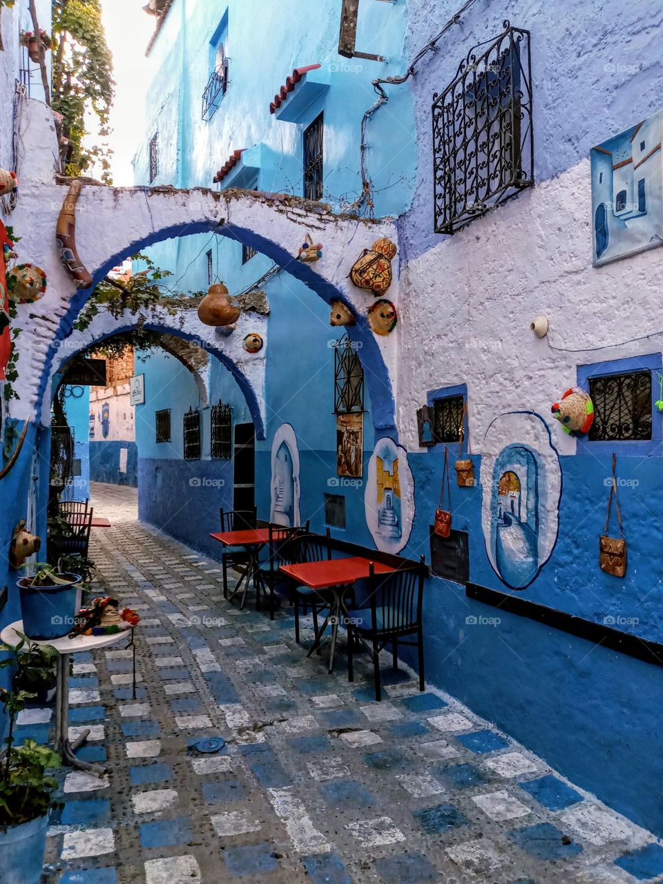 alleys of chefchaouen city in Morroco