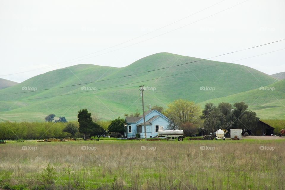 Blue farm house 