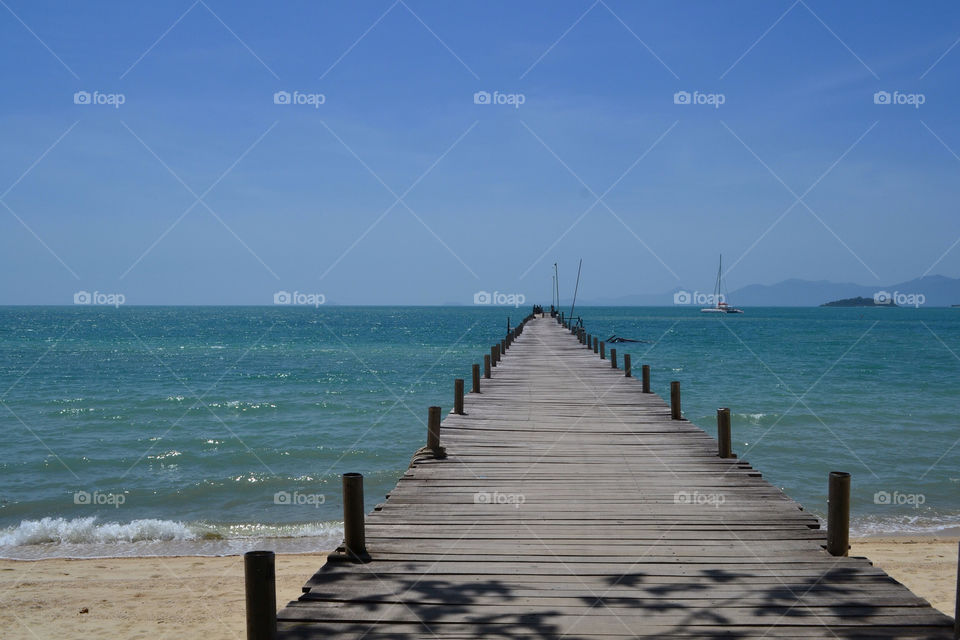 blue wood sea horizon by lanocheloca