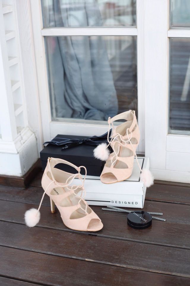 Pink nude heels and a gift box