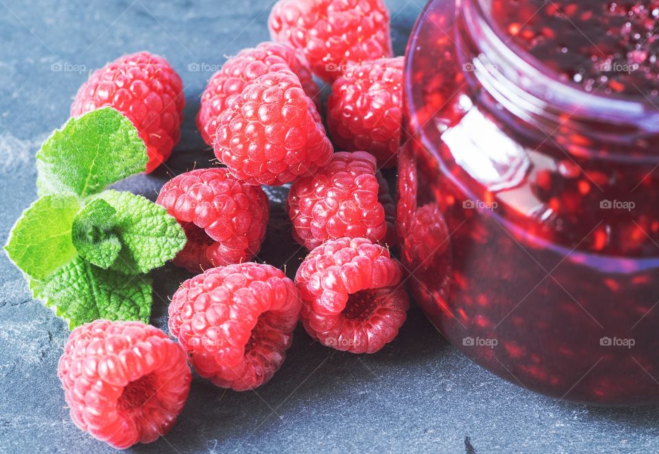 Homemade raspberry jam