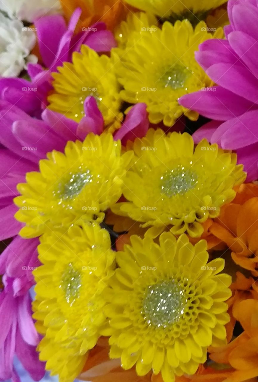 glittery flowers