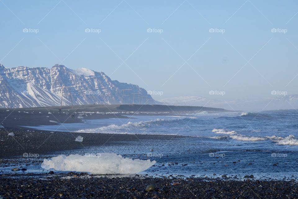 Ocean in the east coast of Iceland