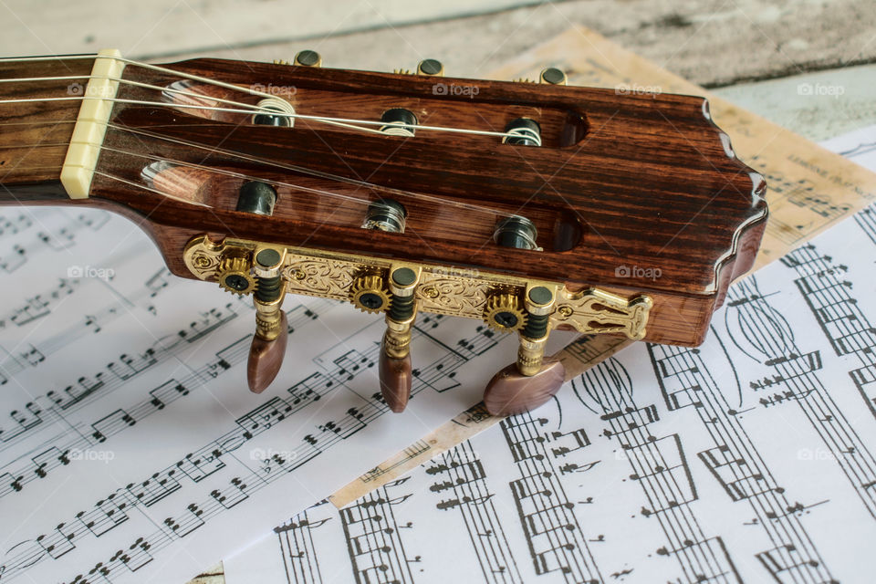 guitar and sheet music