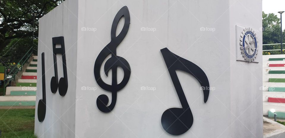 musical design on the wall of the Acoustic Shell in Maracay Aragua Venezuela