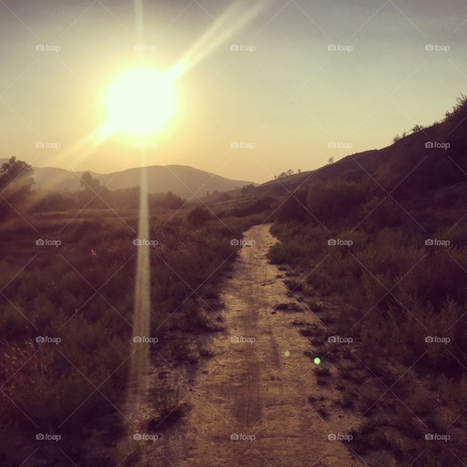 Last trail. Twenty minutes of sunlight left on my hot summer hike in the San Timoteo canyons of Redlands, California. 
