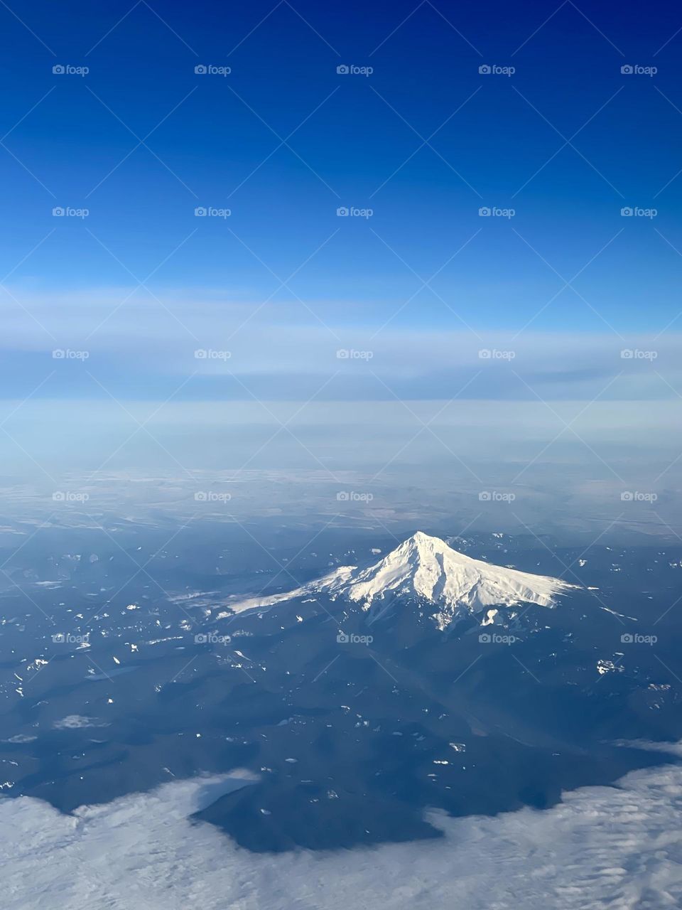 Top view on the snow mountain 