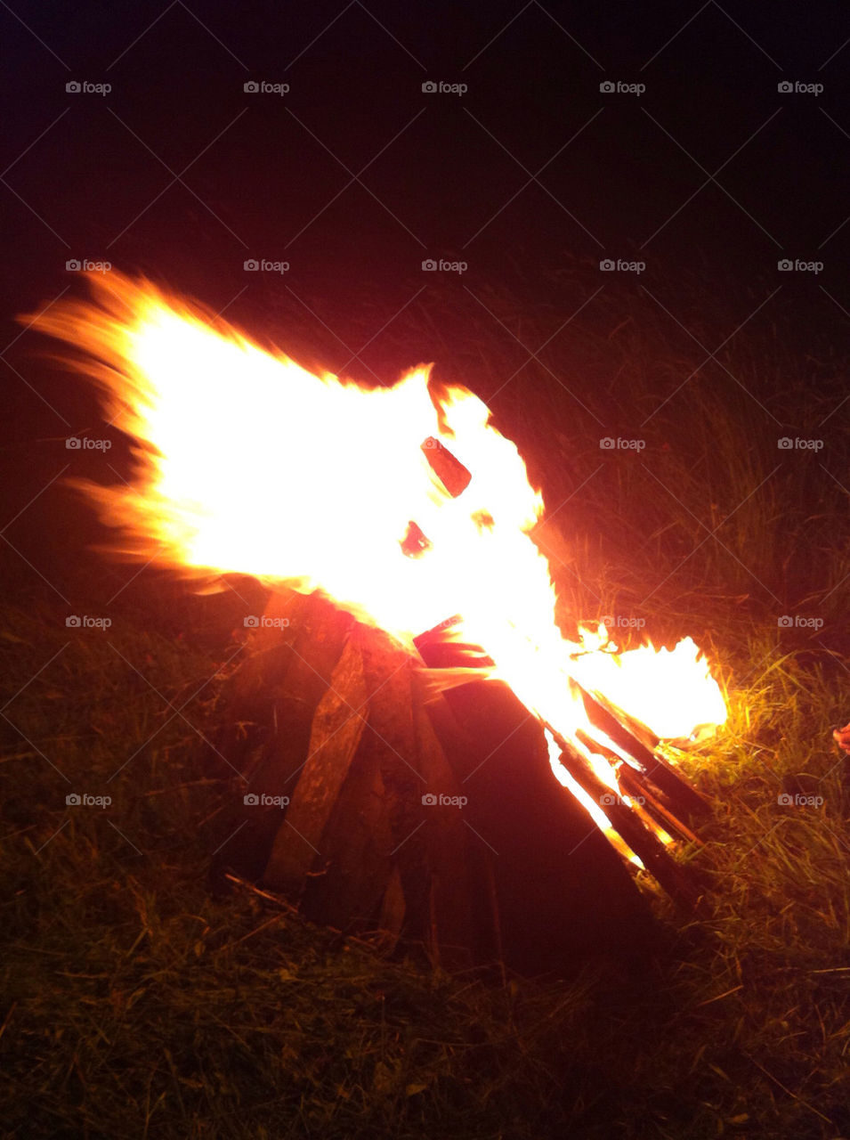 hot fire night fireplace by janispurins