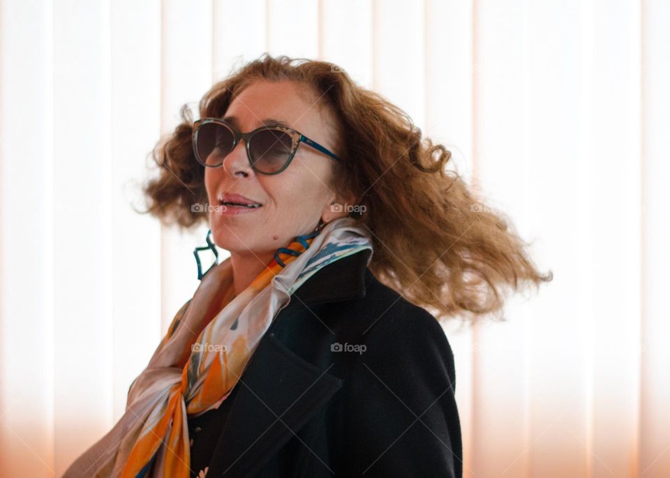 Stylish Older Woman Wearing Sunglasses