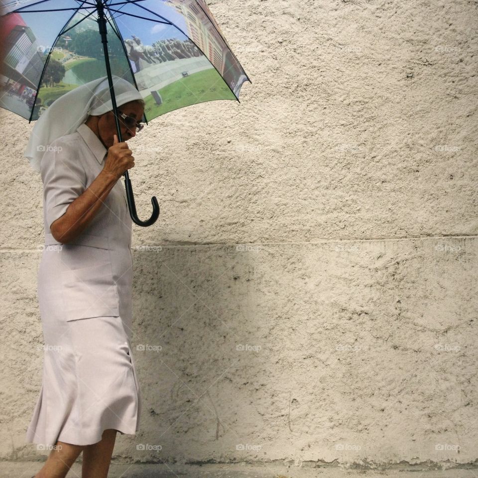 Umbrella, Rain, People, Outdoors, One