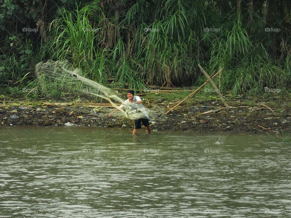 fishing in the river
