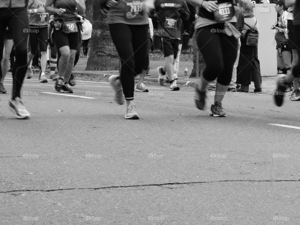 black and white marathon sport Street by Mark.sarden
