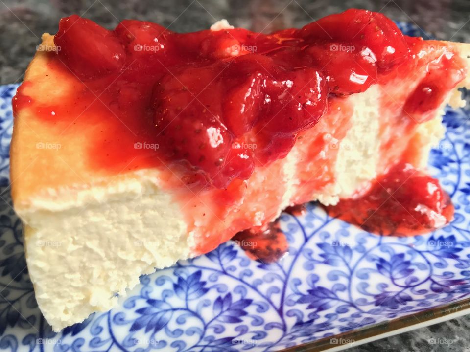 Cheesecake with Strawberry Sauce