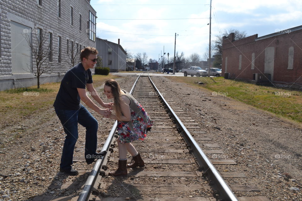 People, Child, Railway, Adult, Two