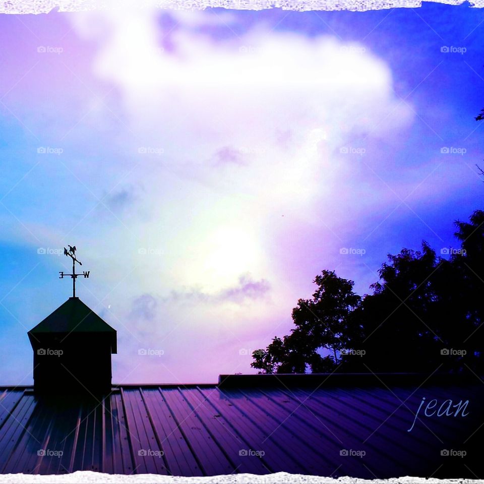 sky over barn cupola