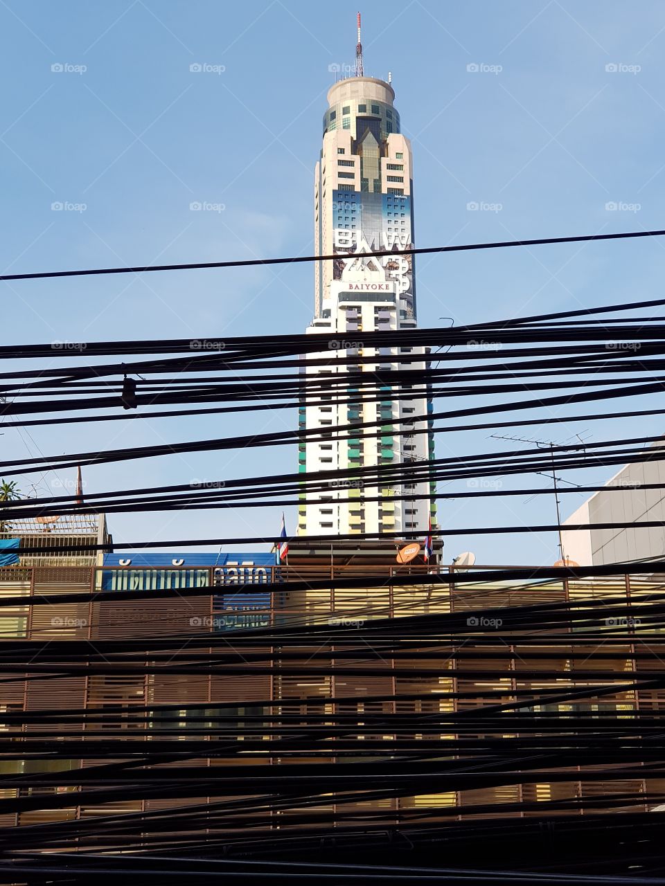 Bangkok through wires.