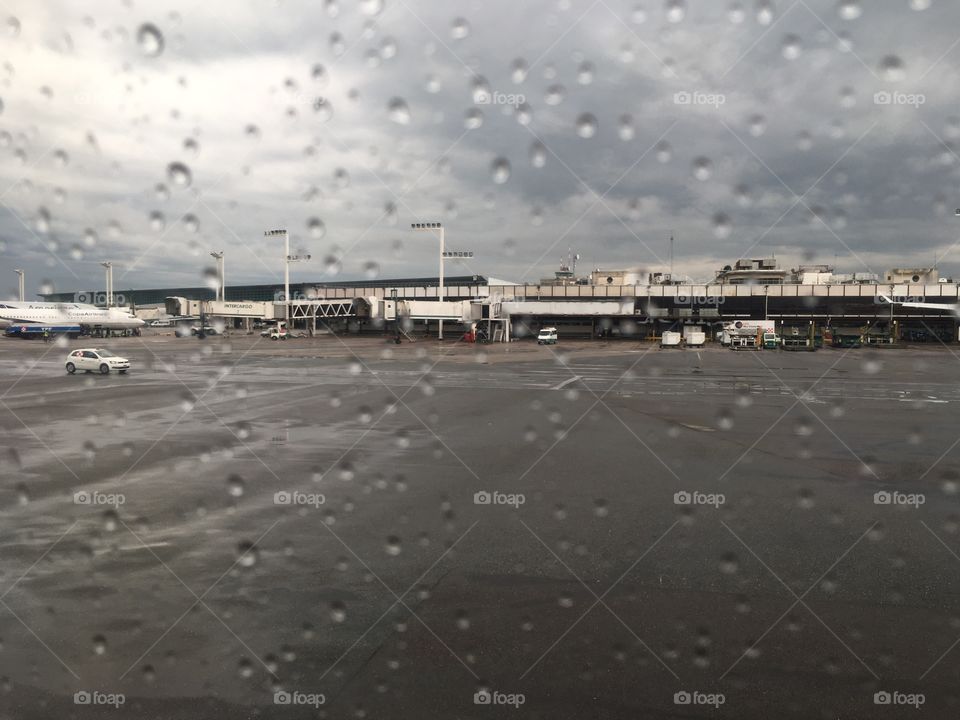 Raining in the airport