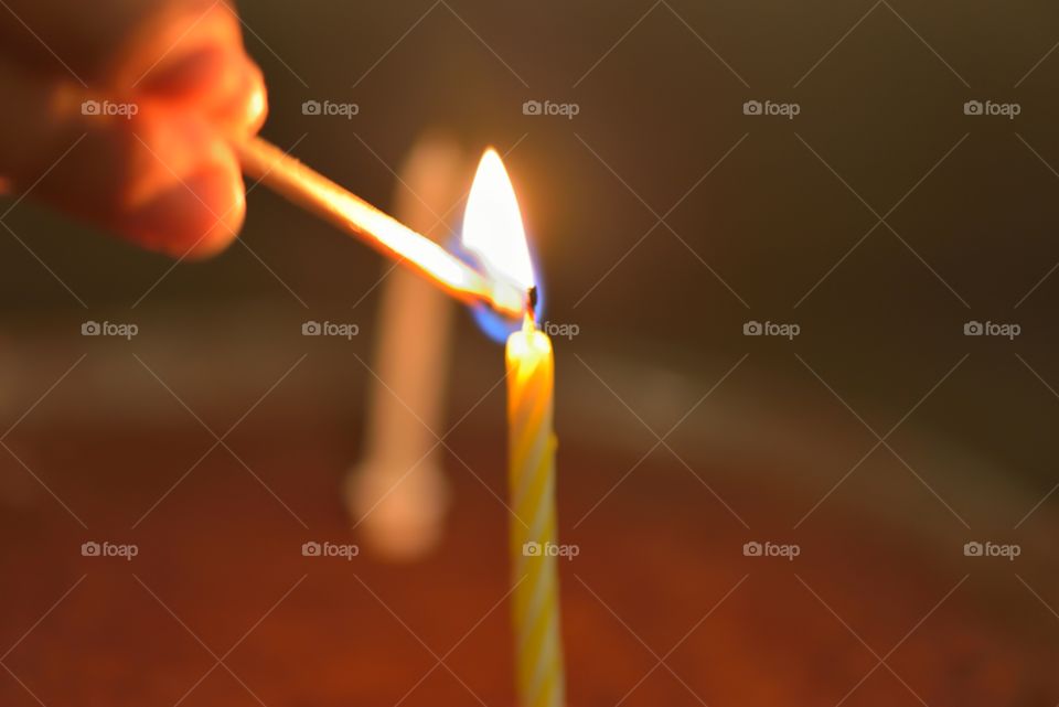 lighting a candle