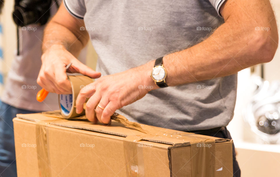 Man, Container, Box, Indoors, People